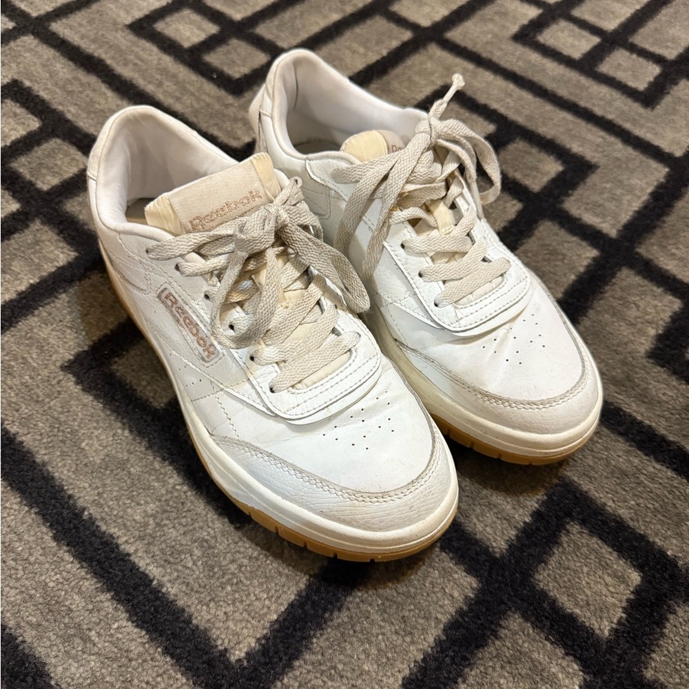 Reebok Off-White Leather Sneakers